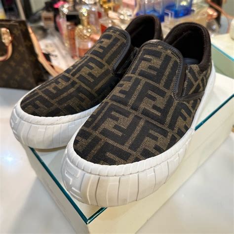 fendi slip-on leather sneaker|fendi sock sneakers women's.